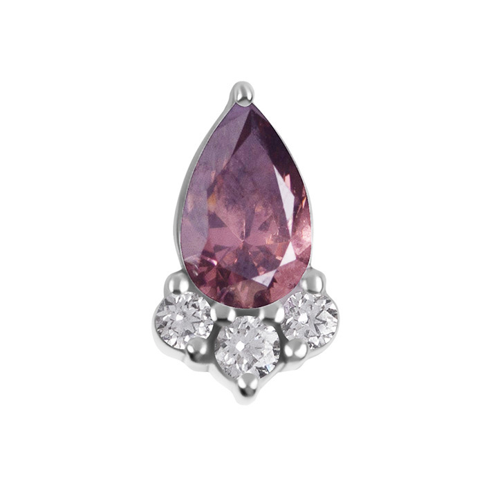 Steckverschluss Mit Rosa Und Weißen Zirkonen - Cocr Nf - Silber - Pi-061