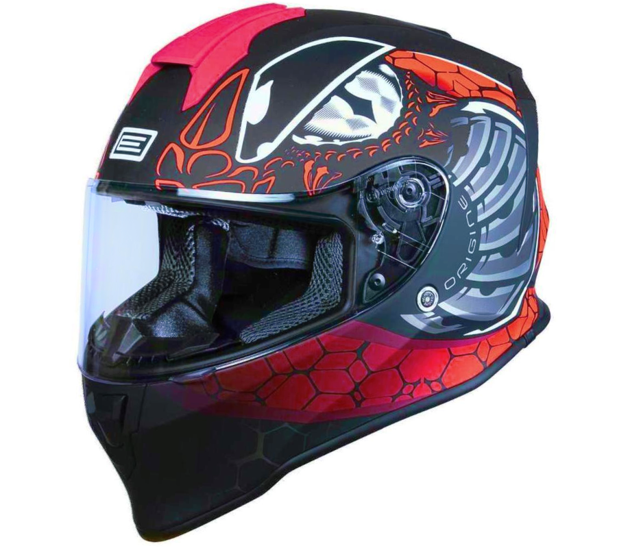 Origine Dinamo Kids Fighter Matt Fluo Rot Schwarz Yl Helm