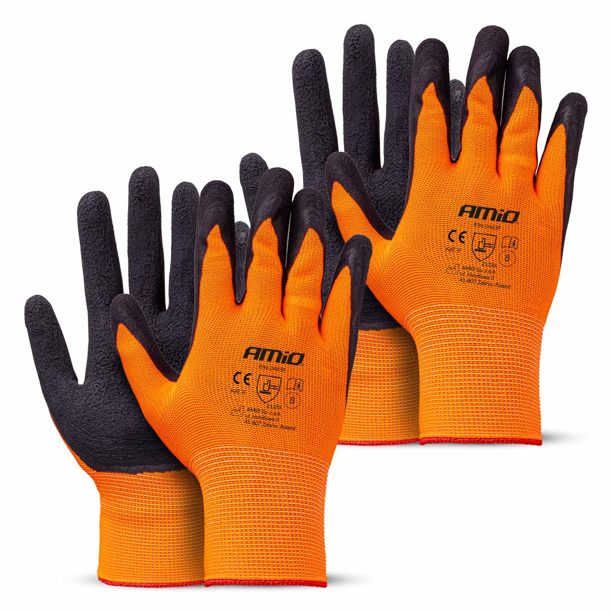 Polyester-schutzhandschuhe Mit Latex-schaumbeschichtung, Größe 8, 2132x, 4 Stück. Amio-04639