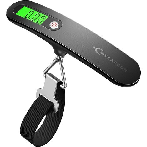 Elektronische Reisekofferwaage – Digitale Gepäckwaage Bis 50 Kg/110 Lb (lb, G, Oz, Kg) Mit Tara-funktion, Tragbar, Inklusive Batterie – Schwarz