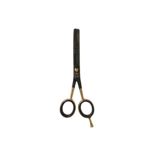 Pastell Line 5,5" Diva Einseitige Effilierschere - Schwarz - Matt, Goldene Griffe
