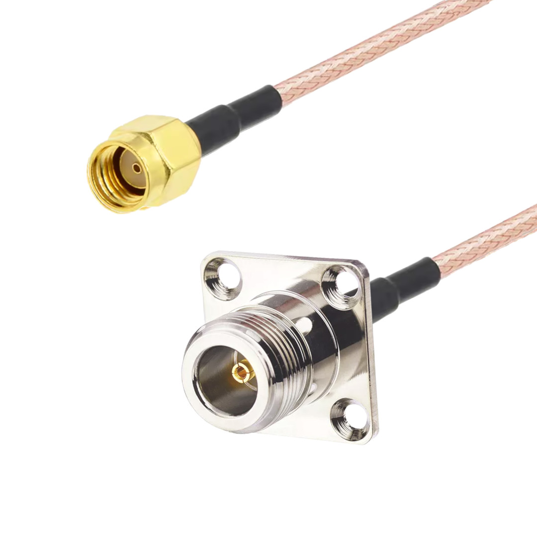 Pigtail N-buchse Bh Flach / Sma-rp-stecker Rg316 20 Cm