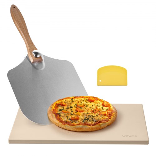 Pizzastein Backstein 508 X 355 Mm, Rechteckiger Cordierit-pizzastein, Extra Große Steinplatte Mit Schaber & Schaufel, 1,5 Cm Dick, Hitzebeständig, Für Küchenofen Brotbacken Pizzabacken