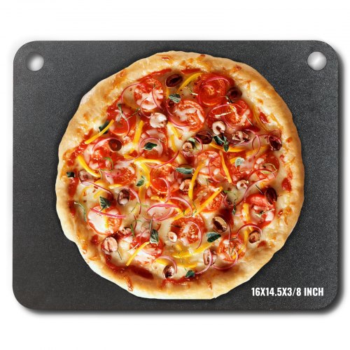 Pizzastein Pizzastahl 406 X 368 X 10 Mm, Pizzastahlplatte Für Den Ofen, Vorgewürzter Pizza-backstein Aus Q235-kohlenstoffstahl Mit Höherer Leitfähigkeit Für Restaurants, Cafés, Straßenläden