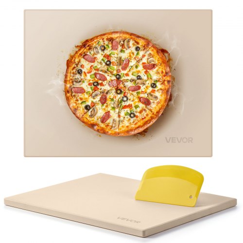 Pizzastein Backstein 38 X 30 Cm, Rechteckiger Cordierit-pizzastein, Extra Große Steinplatte Mit Schaber, 1,5 Cm Dick, Hitzebeständig, Geeignet Für Küchenofen Brotbacken Pizzabacken Grillen