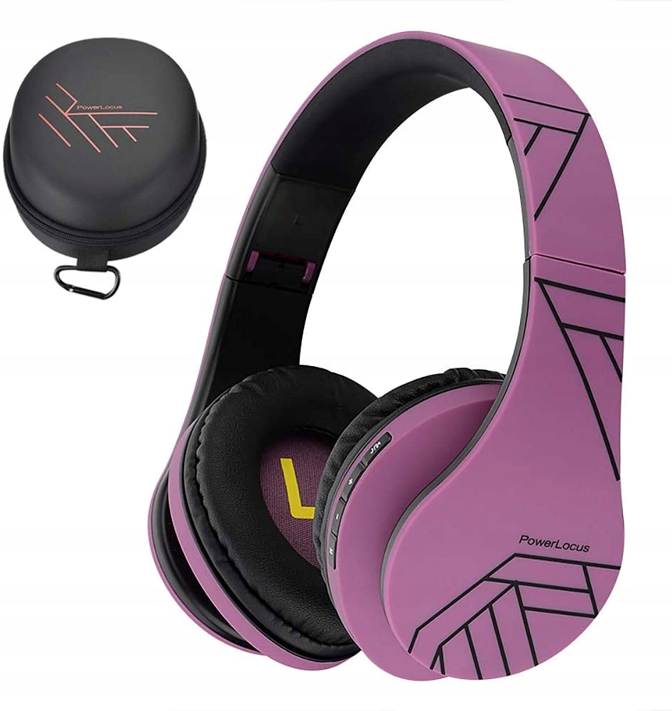 Powerlocus Kabellose Schwarz-violette Bluetooth-/microsd-/fm-kopfhörer