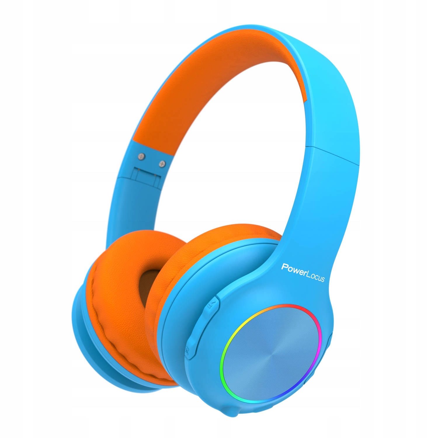 Powerlocus Blueorange Kabellose Bluetooth-kopfhörer Für Kinder Mit Led-beleuchtung