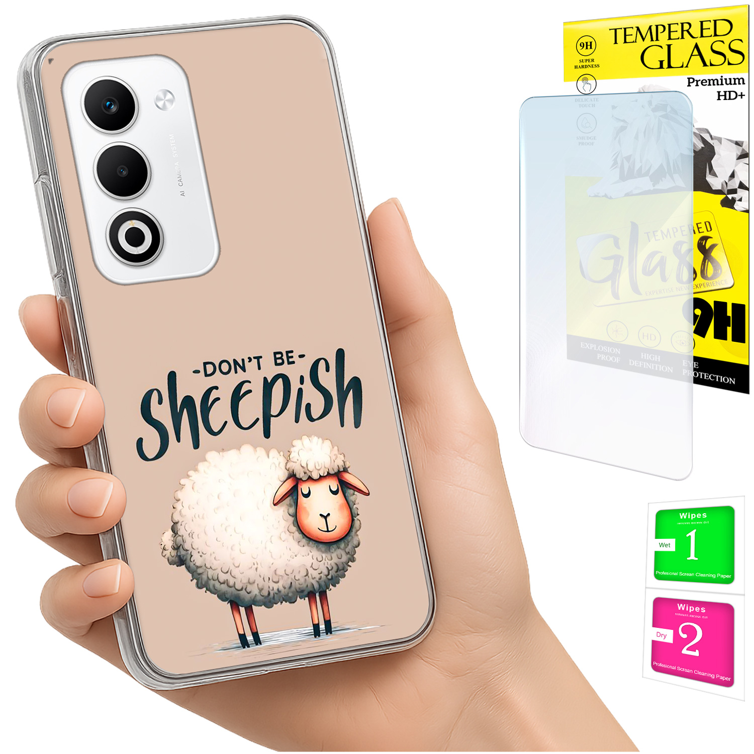 Schutzhülle Für Oppo A5 5g Mit Foto-rückseite, Schaf-motiv + 9h-glas