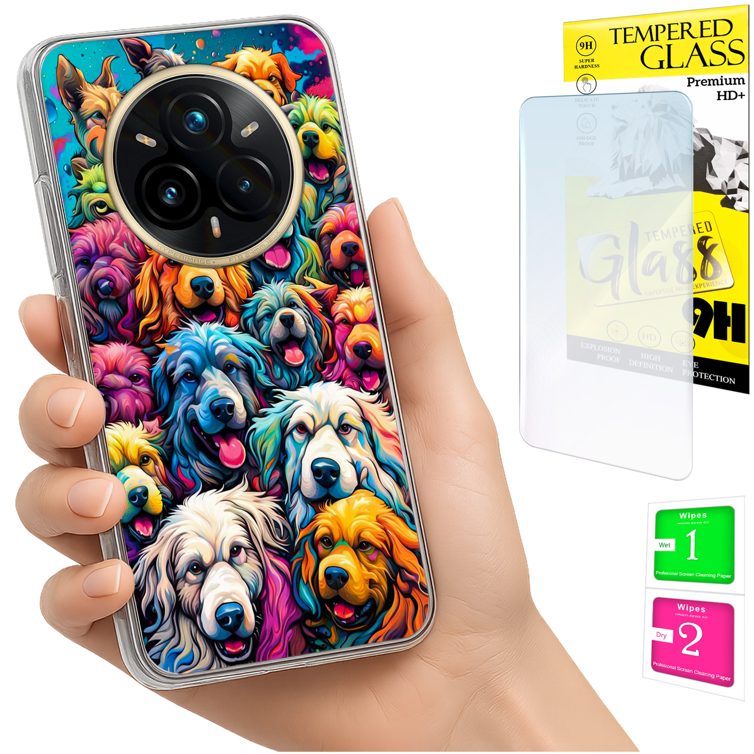 Schutzhülle Für Realme 14 Pro+ 5g / 14 Pro Plus 5g Fotohülle Rückseite Psy + Glas
