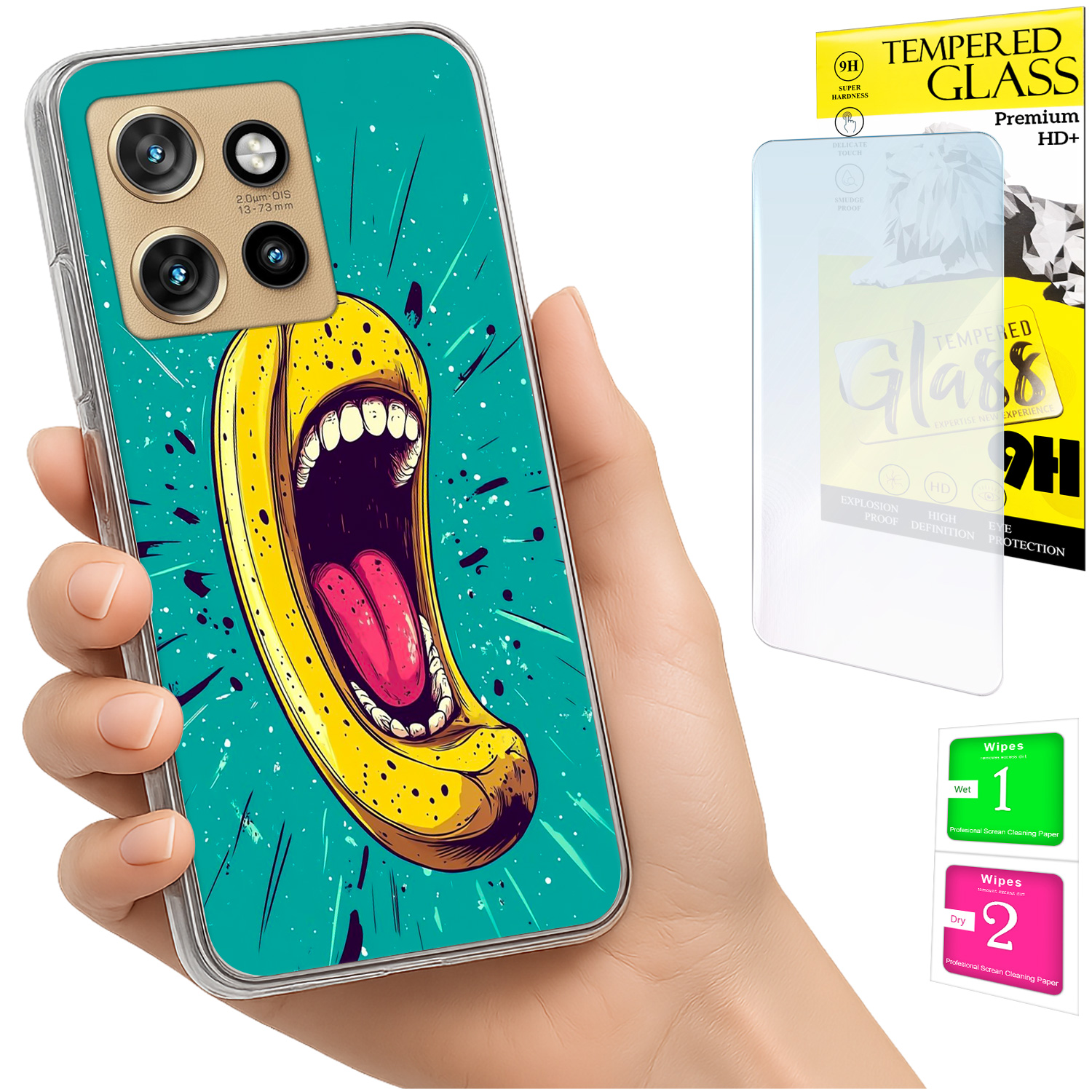 Schutzhülle Für Motorola Edge 50 Neo: Fotohülle Mit Bananen-design + 9h-glas