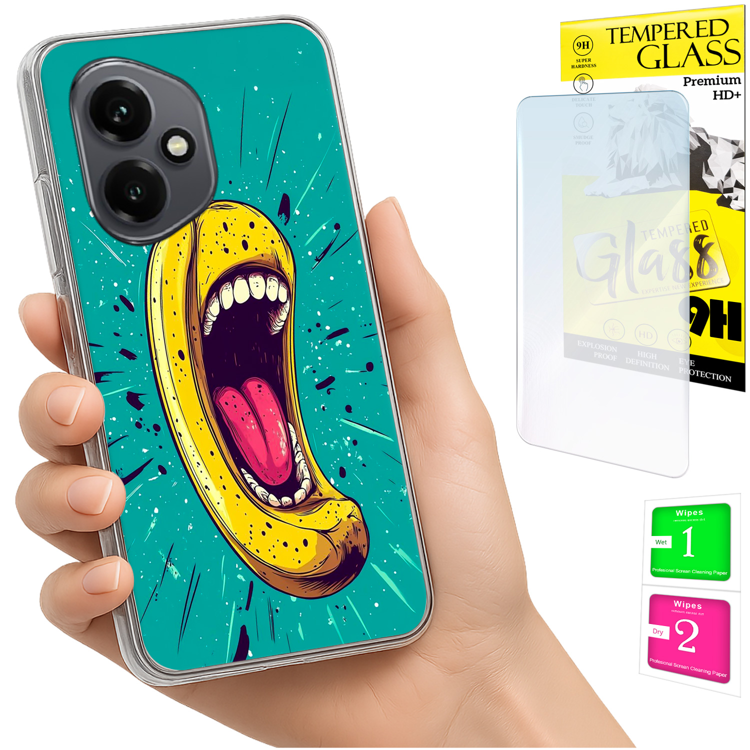Schutzhülle Für Honor X7d / 400 Smart Photo Case Rückseite Bananen-design + 9h-glas