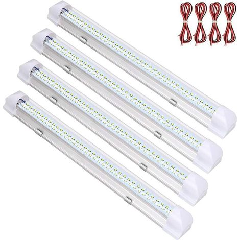 12v Led-autoinnenbeleuchtung, Led-streifen Mit Ein-/ausschalter Für Wohnmobil, Wohnwagen, Boot, Küche, Badezimmer, Schlafzimmer, 4-teilig