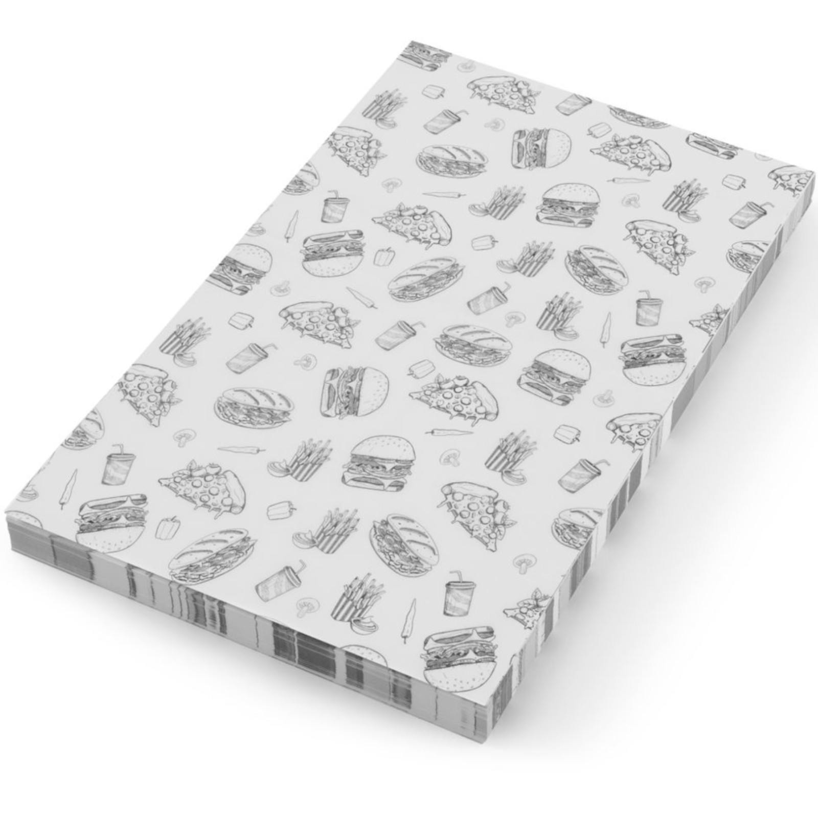 Backpapier Für Pommes-frites-snacks 25x35 Cm Fast-food-muster - 500 Stück.
