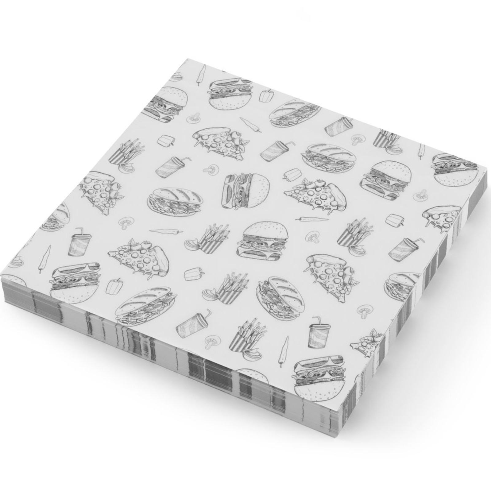 Backpapier Für Pommes-frites-snacks 30,5 X 30,5 Cm Fast-food-muster - 500 Stück.