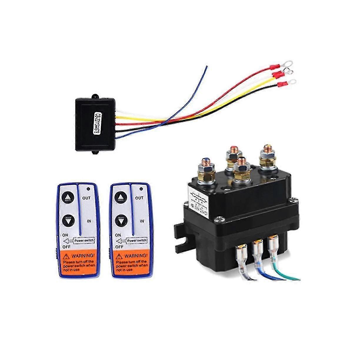12v 250a Seilwinden-fernbedienungsschalter, Elektromagnetisches Relais, Doppelfernbedienungsset Für Autos, Motorräder, Geländefahrzeuge - Xf25 -