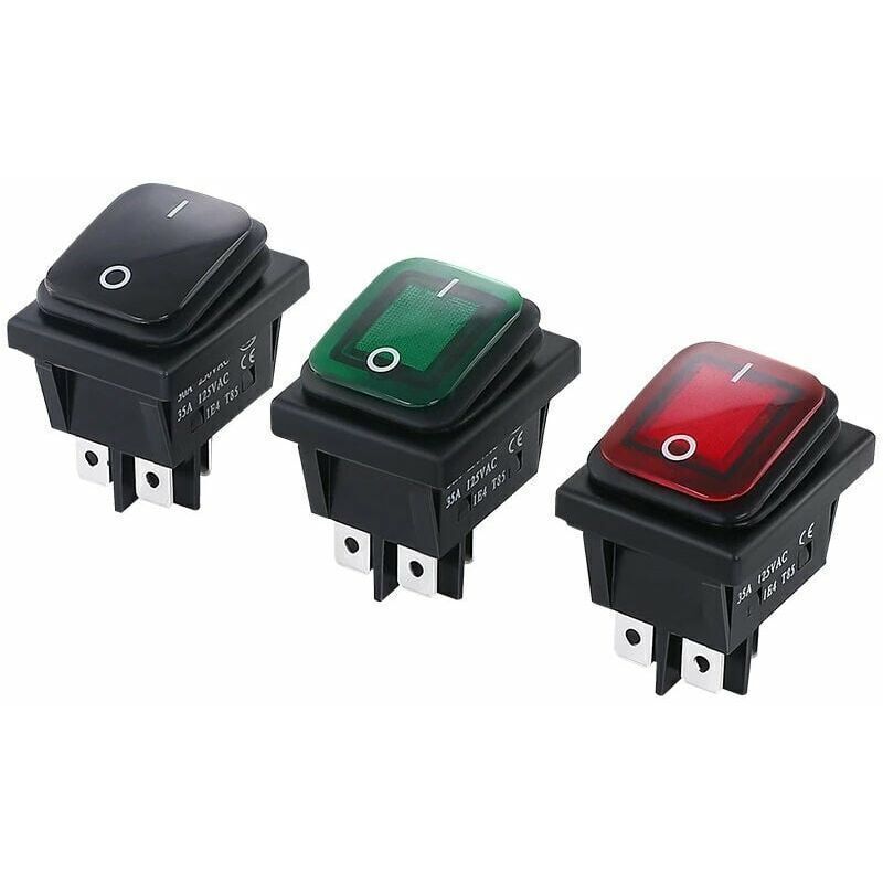 3-teiliger Wasserdichter Ein/aus-dpst-wippschalter, 4-polig, 2-positionen, Led-anzeige, 16 A 250 V Ac Für Auto, Lkw, Motorrad, Boot (kcd4-thsinde)