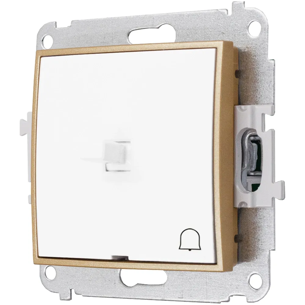 Schaltermodul Ohne Rahmen, Bell Usa Karlik Mini, Farbe Weiß/gold