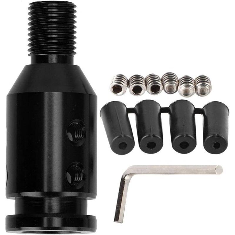 Ahlsen Kfz-schaltknaufadapter, Universeller Schaltknaufadapter Für Schalthebel Ohne Gewinde 12x1,25 (schwarz)