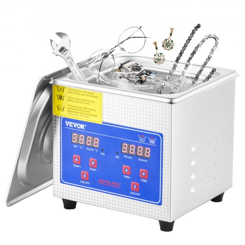 Professioneller Ultraschallreiniger, 1,3 L Ultraschall-schmuckreiniger Mit Digitalem Timer Und Heizung, Edelstahl-industrie-schallreiniger 40 Khz Für Brillen, Uhren, Ringe, Kleinteile