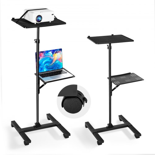Projektorständer Beamer Ständer Höhenverstellbar 86-136 Cm, Laptop-bodenständer Für Projektor, Multifunktionale Halterung Für Meetings, Projektionswagen Videoständer 50 X 45 X 136 Cm