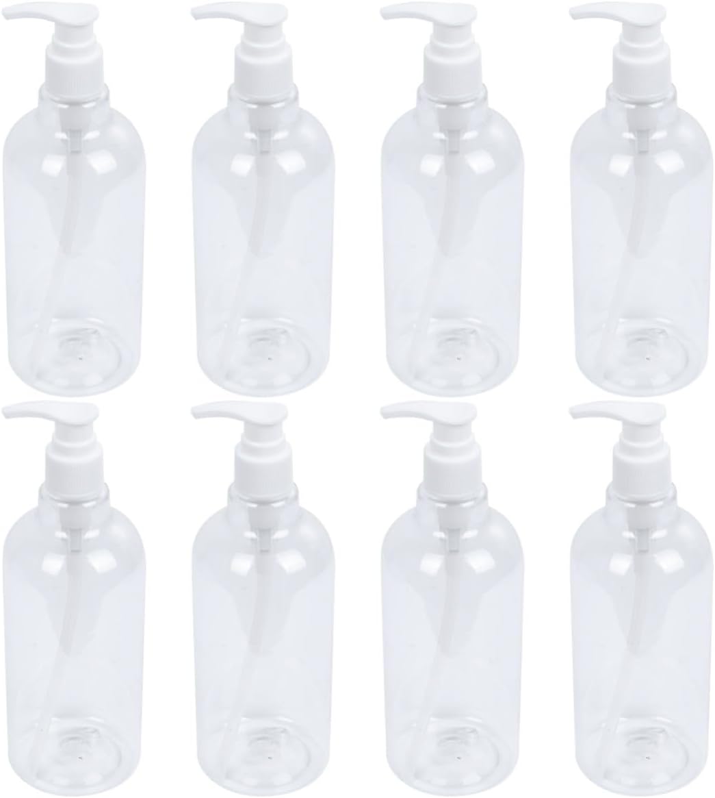 Shampooflaschen Mit Benutzerfreundlichem Design 8 Stück 500ml Aus Pet Transparente Pumpflaschen Und Längerem Strohhalm Für Bad Und Restaurant