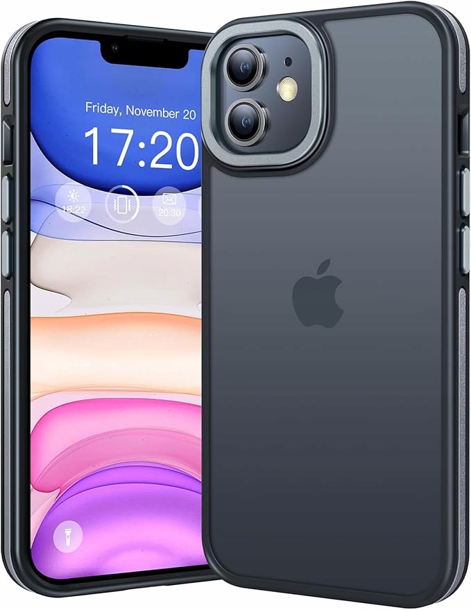 Puyateya Iphone 11 Stoßfeste Hülle, Durchscheinend Schwarz/grau