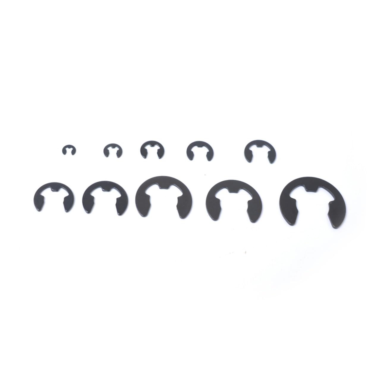 Pack Of 160 Snap Ring E-clips 65mn Spring Steel Black Circlips For Industrial Machines And Automotive
