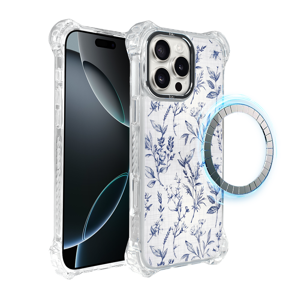 Iphone 16 Pro Ibizu Dropguard Ultra Hülle Mit Magsafe, Pastel Bloom, Azure Whispers