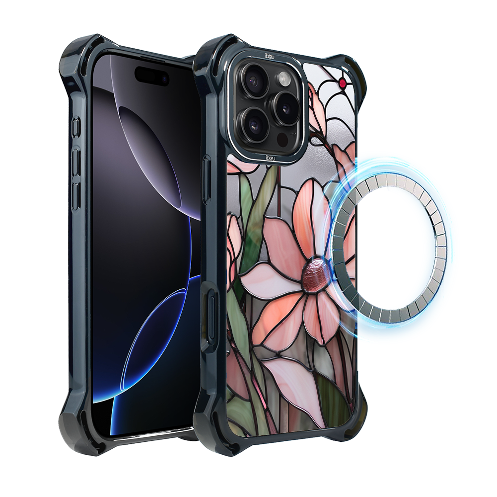 Iphone 16 Pro Max Ibizu Dropguard Ultra Hülle Mit Magsafe, Glasfarben, Pink Magnolia