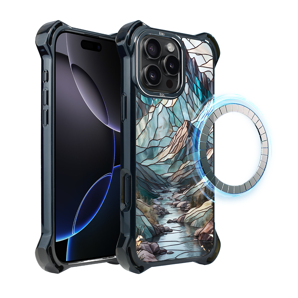 Iphone 16 Pro Ibizu Dropguard Ultra Hülle Mit Magsafe, Glasfarben, Mountain Stream