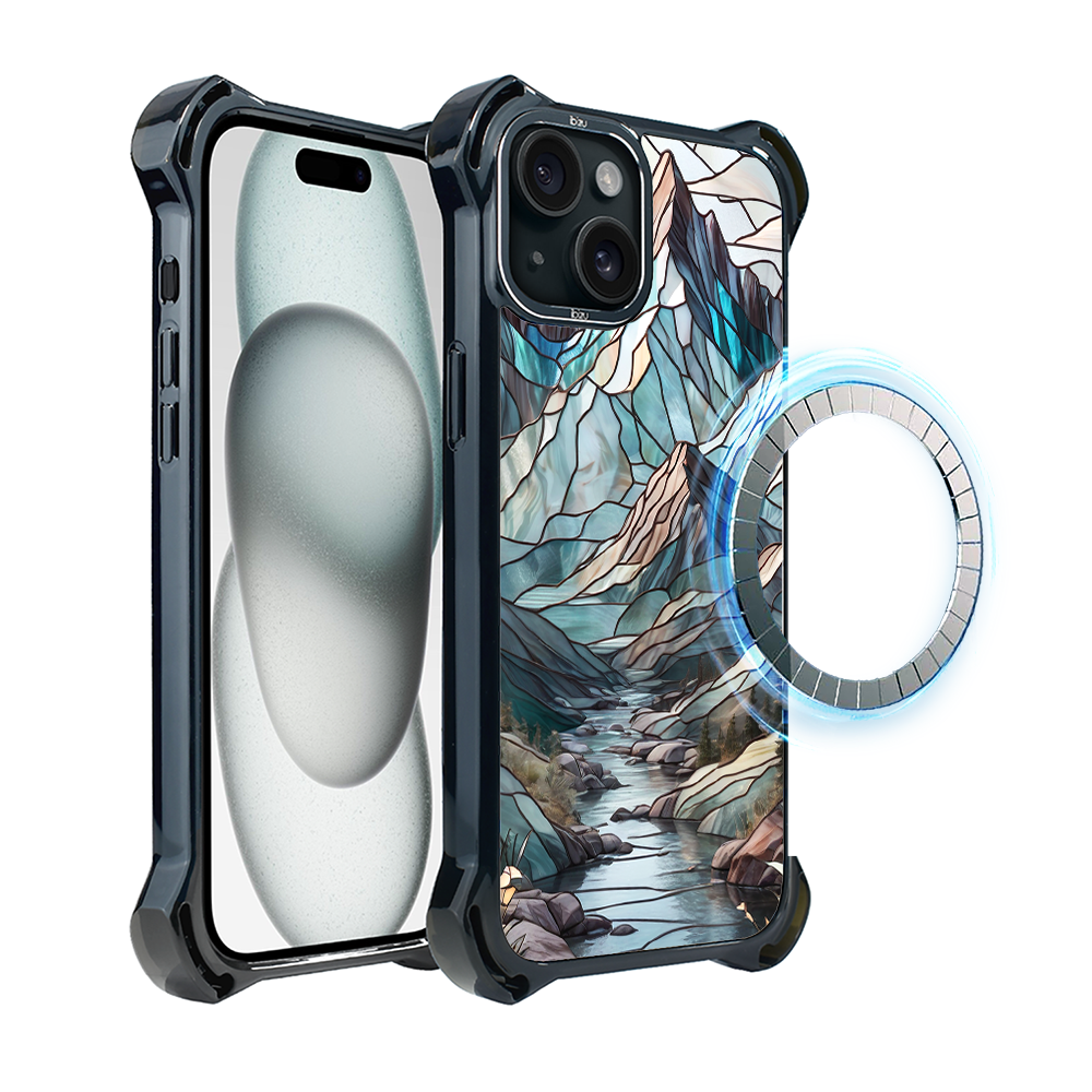 Iphone 15 Plus Ibizu Dropguard Ultra Hülle Mit Magsafe, Glasfarben, Mountain Stream