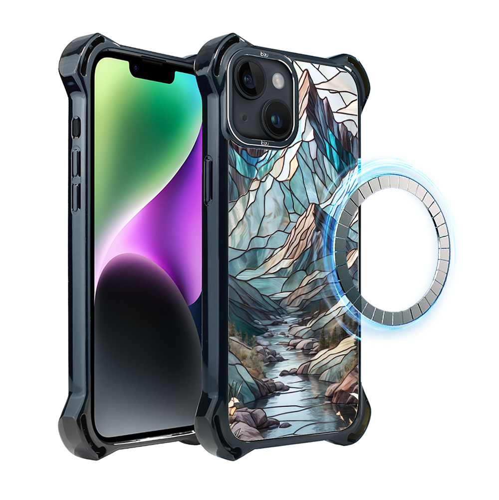 Iphone 14 Plus Ibizu Dropguard Ultra Hülle Mit Magsafe, Glasfarben, Mountain Stream