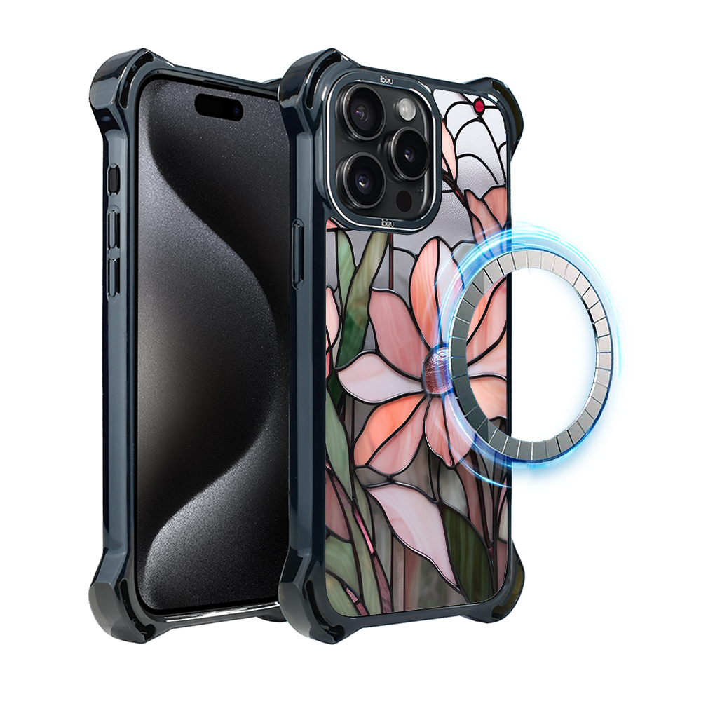 Iphone 15 Pro Max Ibizu Dropguard Ultra Hülle Mit Magsafe, Glasfarben, Pink Magnolia