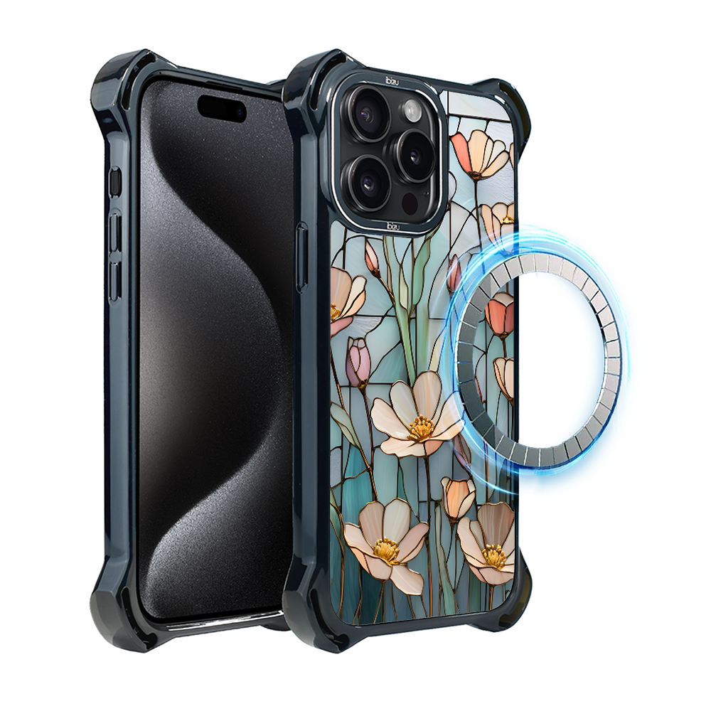 Iphone 15 Pro Ibizu Dropguard Ultra Hülle Mit Magsafe, Glasfarben, Wildflower Whisper