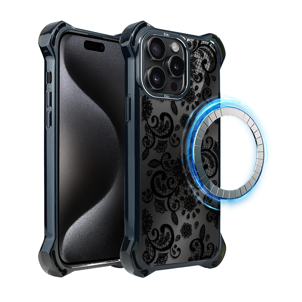 Iphone 15 Pro Max Ibizu Dropguard Ultra Hülle Mit Magsafe, Midnight, Lace Black