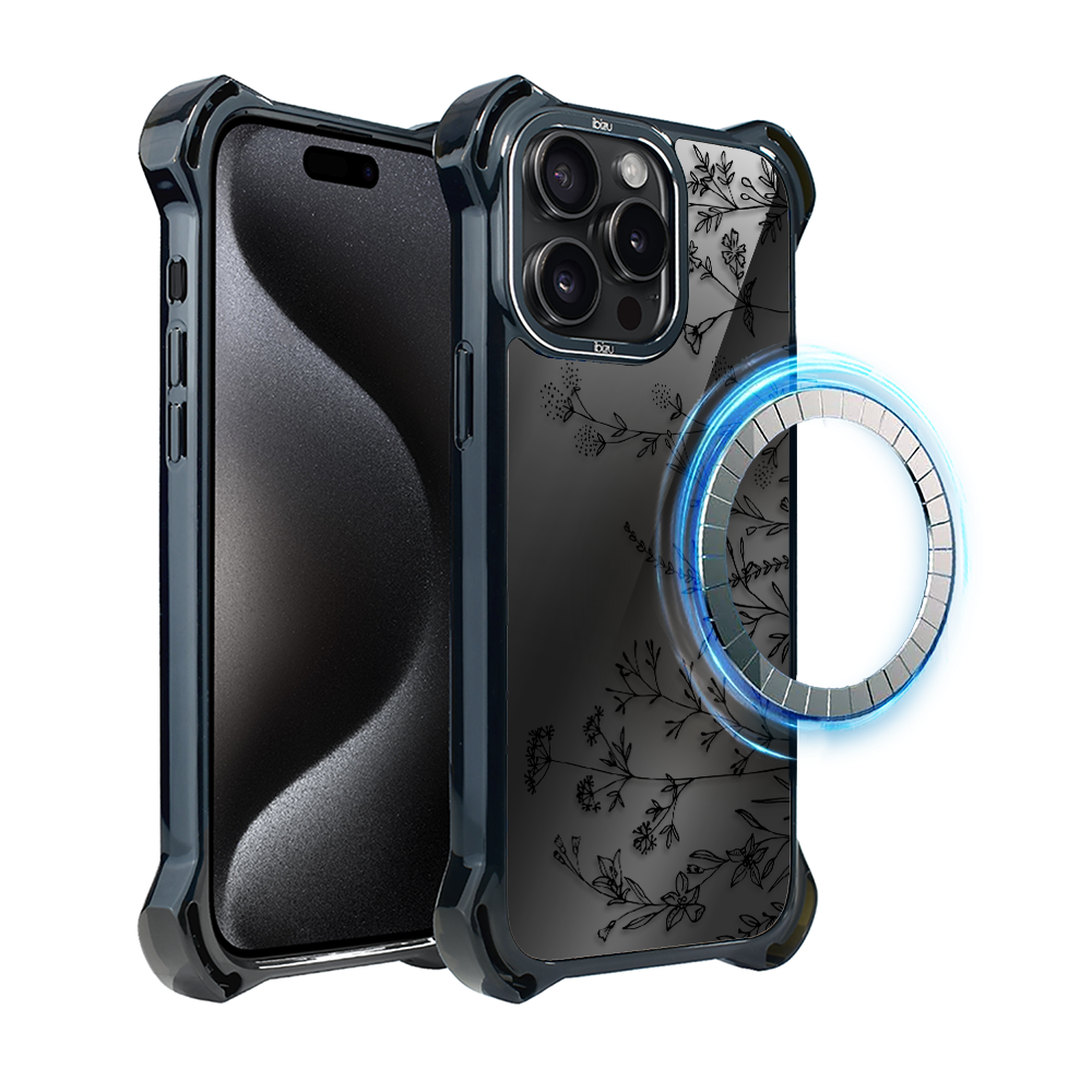 Iphone 15 Pro Max Ibizu Dropguard Ultra Hülle Mit Magsafe, Midnight, Touch Of Flowers