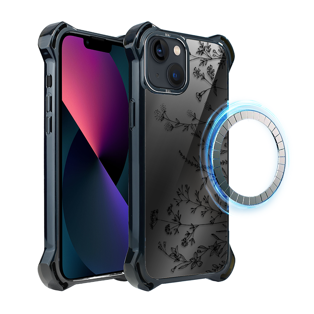 Iphone 13 Ibizu Dropguard Ultra Hülle Mit Magsafe, Midnight, Touch Of Flowers