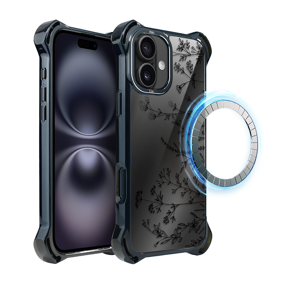 Iphone 16 Plus Ibizu Dropguard Ultra Hülle Mit Magsafe, Midnight, Touch Of Flowers
