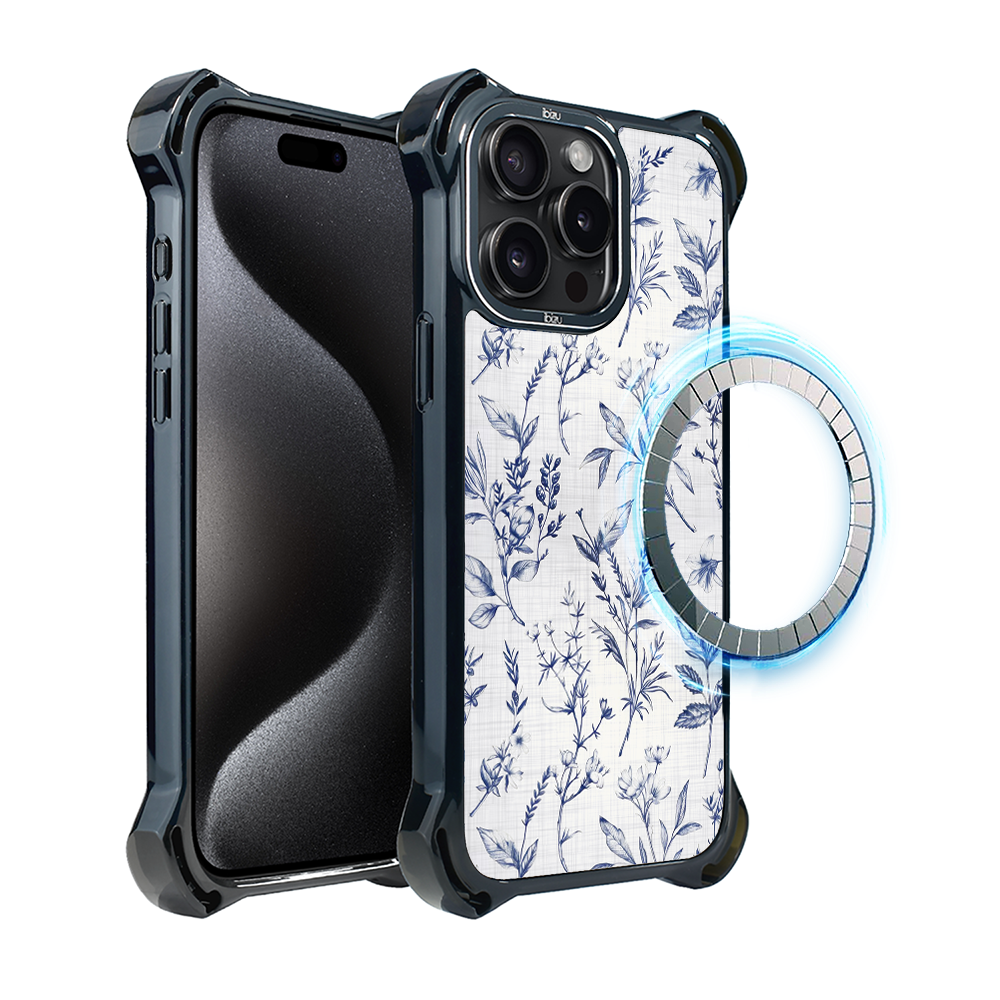 Iphone 15 Pro Max Ibizu Dropguard Ultra Hülle Mit Magsafe, Pastel Bloom, Azure Whispers