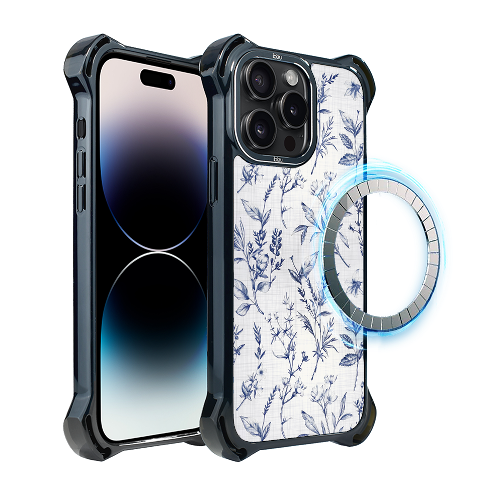 Iphone 14 Pro Max Ibizu Dropguard Ultra Hülle Mit Magsafe, Pastel Bloom, Azure Whispers