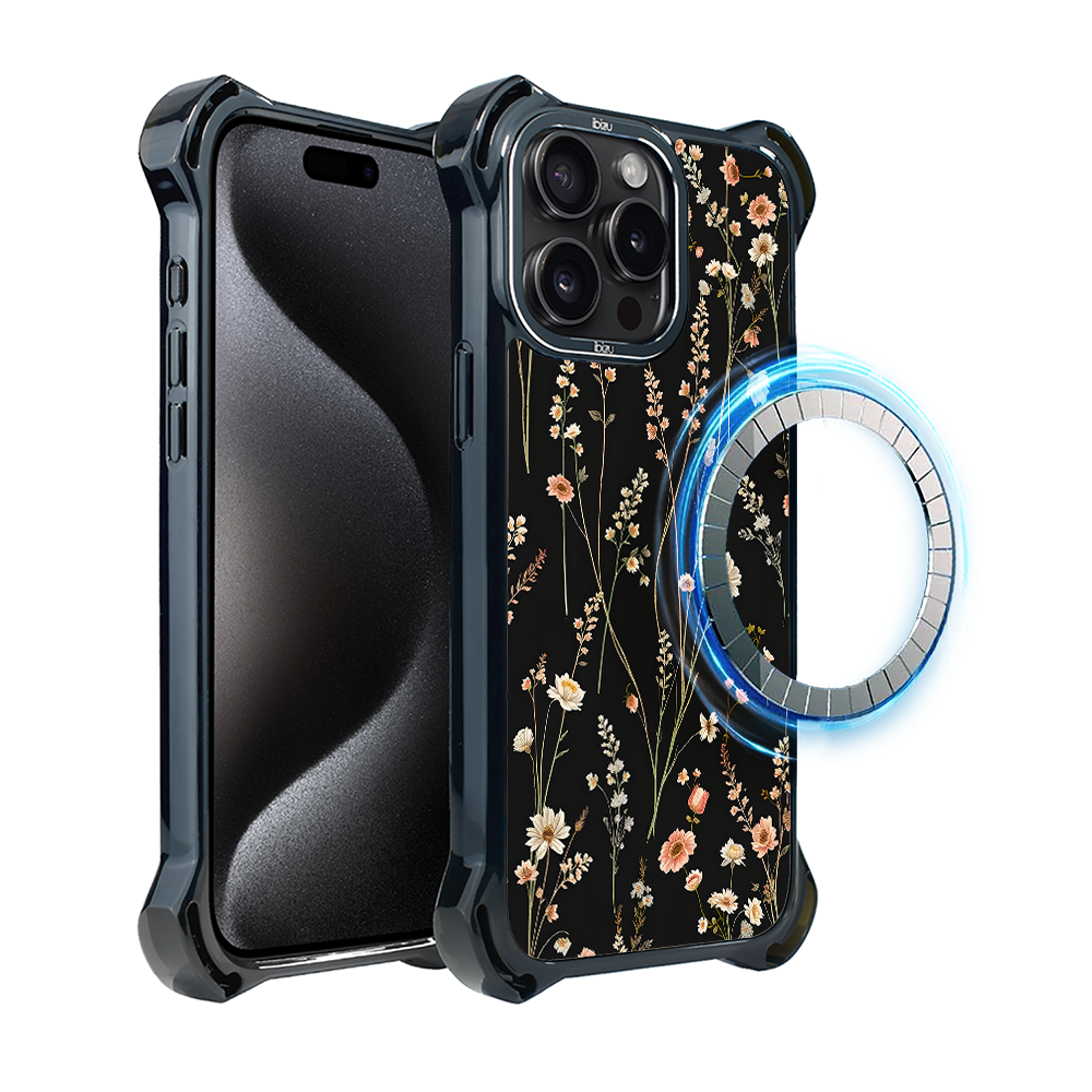 Iphone 15 Pro Max Ibizu Dropguard Ultra Hülle Mit Magsafe, Pastel Bloom, Midnight Garden