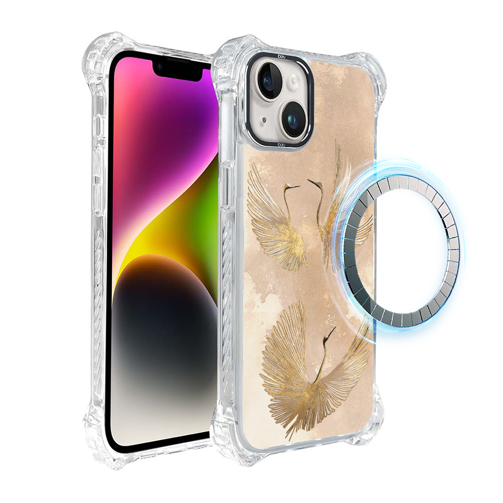 Iphone 14 Ibizu Dropguard Ultra Hülle Mit Magsafe, Boho, Golden Cranes