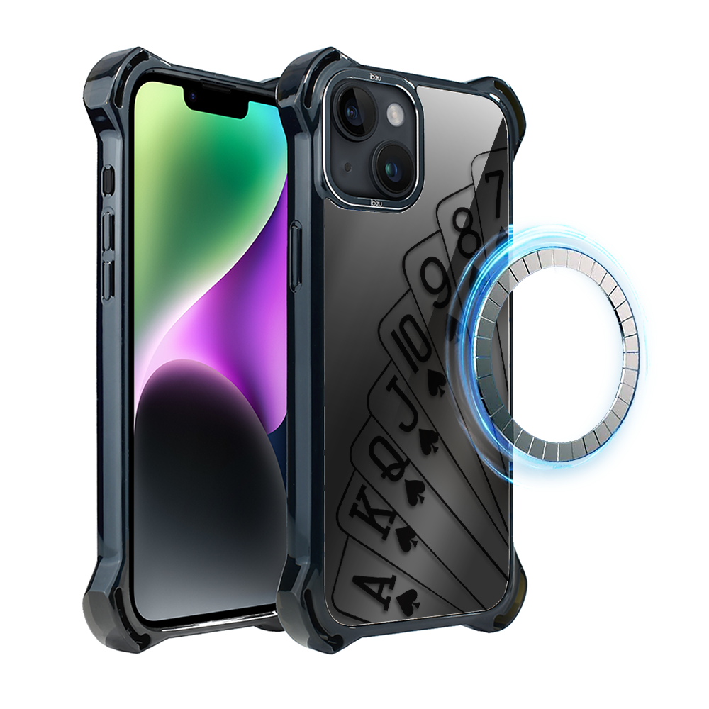 Hülle Für Iphone 14 Ibizu Dropguard Ultra Mit Magsafe, Midnight, Spielkarten
