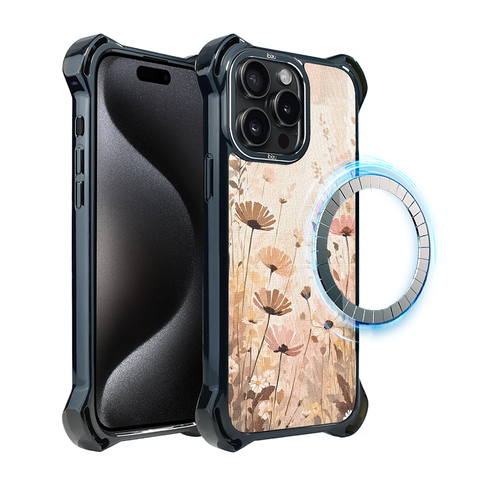 Iphone 15 Pro Ibizu Dropguard Ultra Hülle Mit Magsafe, Boho, Blumenwiese