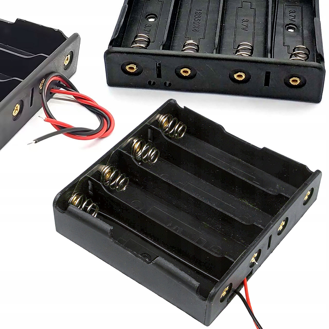 Rosfix Akkuhalter Für 4 X 18650 Li-ion-akkus Mit Parallelschaltung 3,7 V/4,2 V Stromkabel
