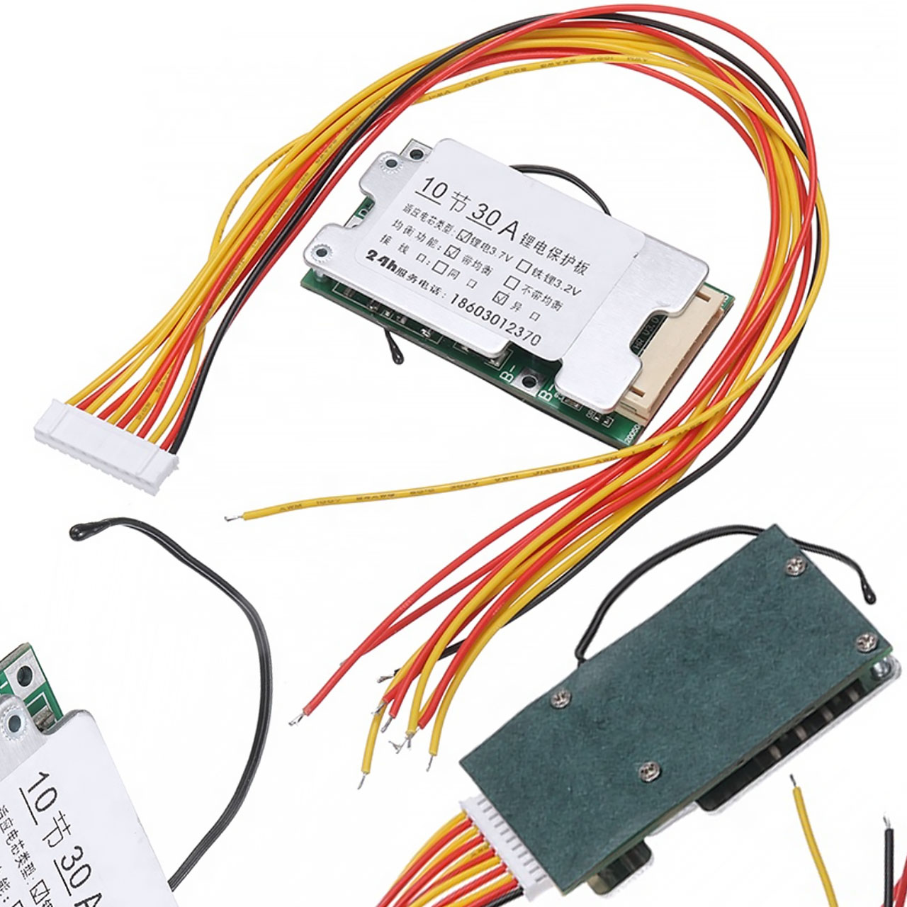Rosfix Bms-modul 10s 36v/42v 30a Li-ion 18650 – Schutzplatine Mit Balancer Und Ntc-chip Für 10s-akkupacks