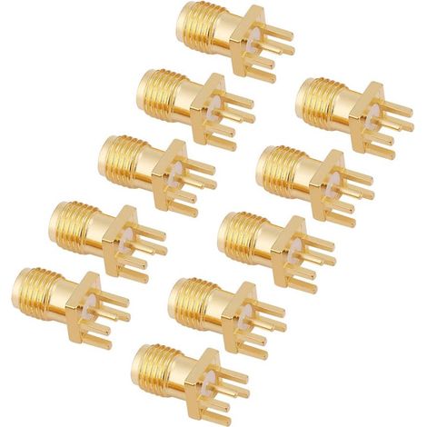 10 Sma-buchsen (50 Ohm) Für Leiterplatten, Geeignet Für Wlan-antennen, Funkrepeater Und Koaxialkabel (messing)