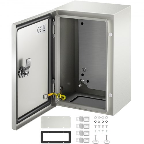 Schaltschrank Nema-industriegehäuse, 30 X 20 X 15 Cm Nema 4x-stahl-verteilerschrank, Ip66 Wasserdicht Und Staubdicht, Elektrischer Anschlusskasten Für Den Außen-/innenbereich, Mit Montageplatte
