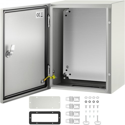 Schaltschrank Nema-industriegehäuse, 40 X 30 X 20 Cm Nema 4x-stahl-schaltkasten, Ip66 Wasser- Und Staubdicht, Elektrischer Anschlusskasten Für Den Außen-/innenbereich, Mit Montageplatte