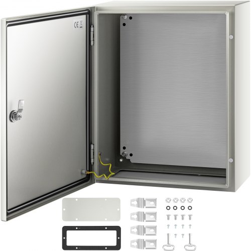 Schaltschrank Nema-industriegehäuse, 50 X 40 X 20 Cm Nema 4x-stahl-verteilerschrank, Ip66 Wasserdicht Und Staubdicht, Elektrischer Anschlusskasten Für Den Außen-/innenbereich, Mit Montageplatte